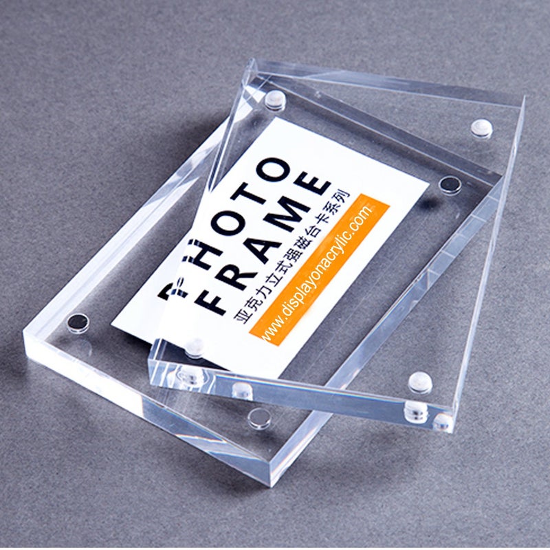 Yakri Clear Acrylic Photo Frame,Magnetic Perspex Picture Holders Table Standing Double Side Displays (2.5x3.5) - Image 3